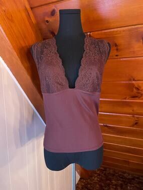 Free People Power Play Lace Trim Cami NWOT sz L